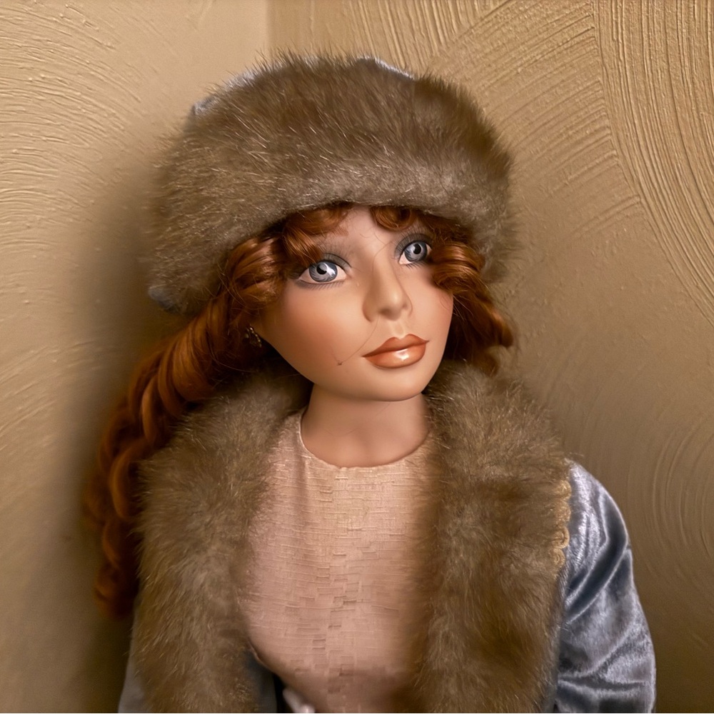 Anastasia," a collectible porcelain doll designed by artist Pat Dezinski.